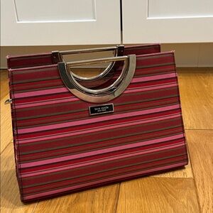 Kate Spade Pink and Red Striped Bag